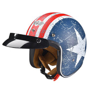 TheLAShop DOT Open Face Helmet with Visor American Flag, XL(61-62cm) Image