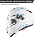 TheLAShop Helmet RUN-M Modular Helmet DOT Full Face Flip up White