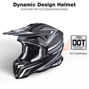TheLAShop Black DOT Full Face Adult Offroad Helmet MX ATV Dirt Bike S-XL