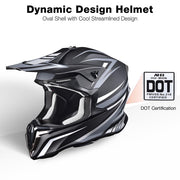 TheLAShop Black DOT Full Face Adult Offroad Helmet MX ATV Dirt Bike S-XL, S(55-56cm) Image