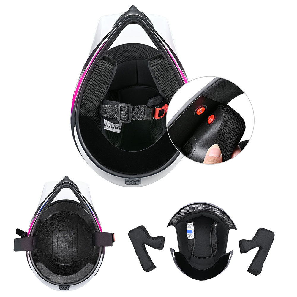 TheLAShop H-VEN12 Youth Dirt Bike Helmet DOT Pink