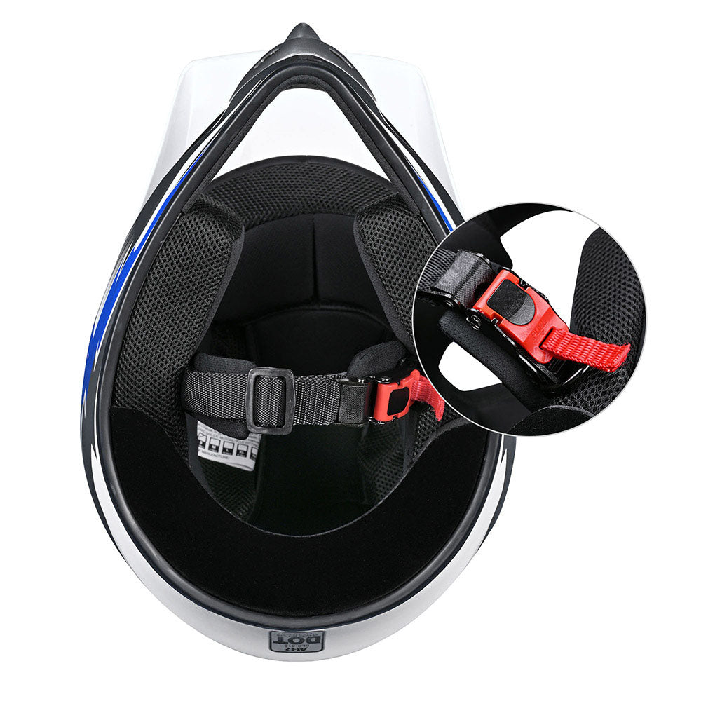 TheLAShop H-VEN12 Youth Dirt Bike Helmet DOT Blue