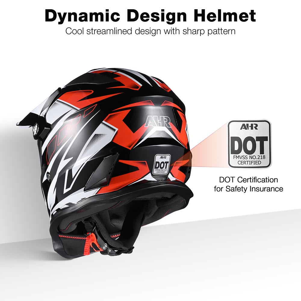 Black and red dirt bike helmet sale