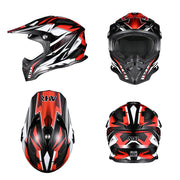 TheLAShop Black Red Dirt Bike Helmet Full Face DOT Lightweight, XL(61-62cm) Image