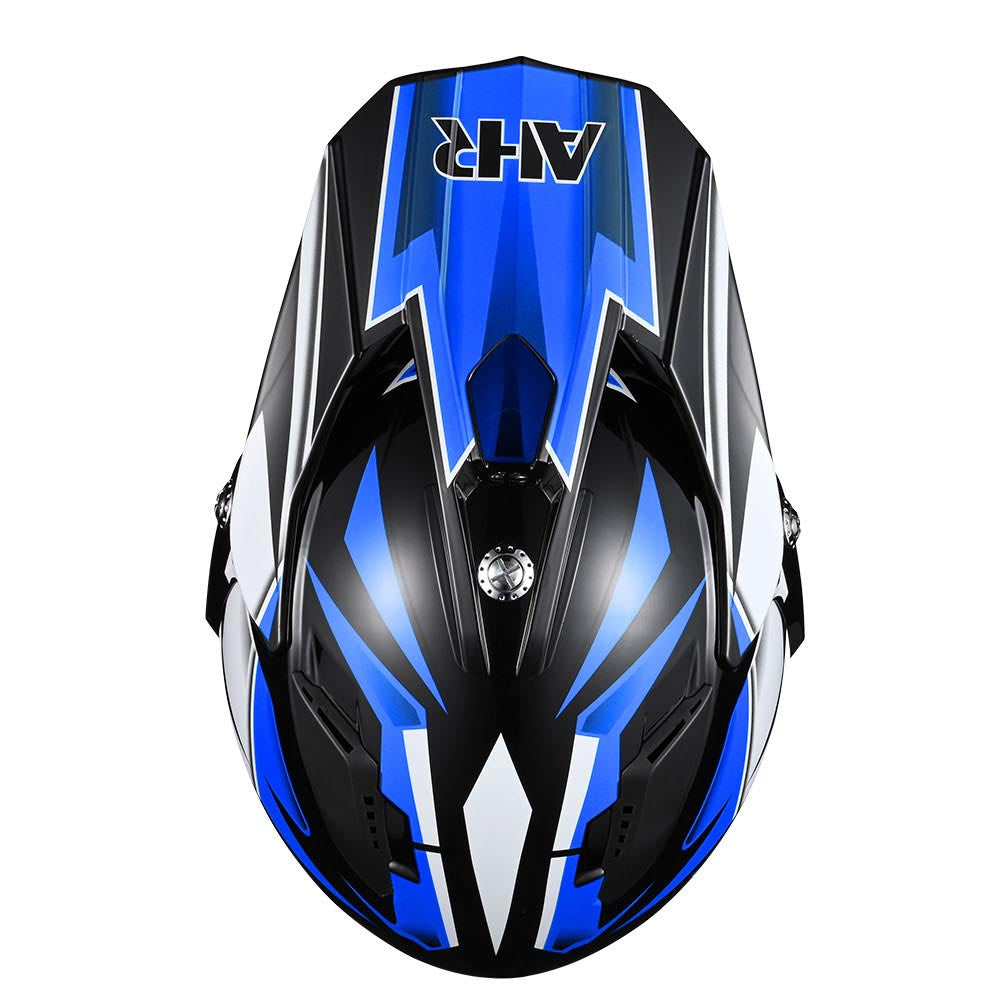 blhlc  TheLAShop Black Blue Dirt Bike Helmet Full Face DOT Lightweight