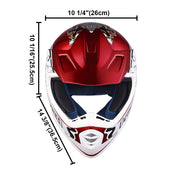 TheLAShop Black Red Dirt Bike Helmet Full Face DOT Lightweight, S(55-56cm) Image