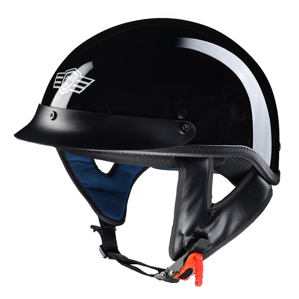 TheLAShop Helmet RUN-C Half Helmet DOT Glossy Black