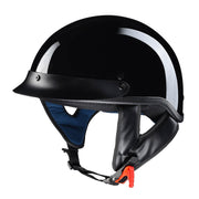 TheLAShop Helmet RUN-C Half Helmet DOT Glossy Black, L(59-60cm) Image