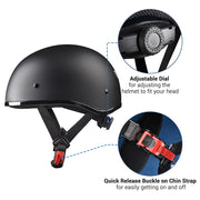TheLAShop Helmet RUN-C Half Helmet DOT Matt Black S M L XL