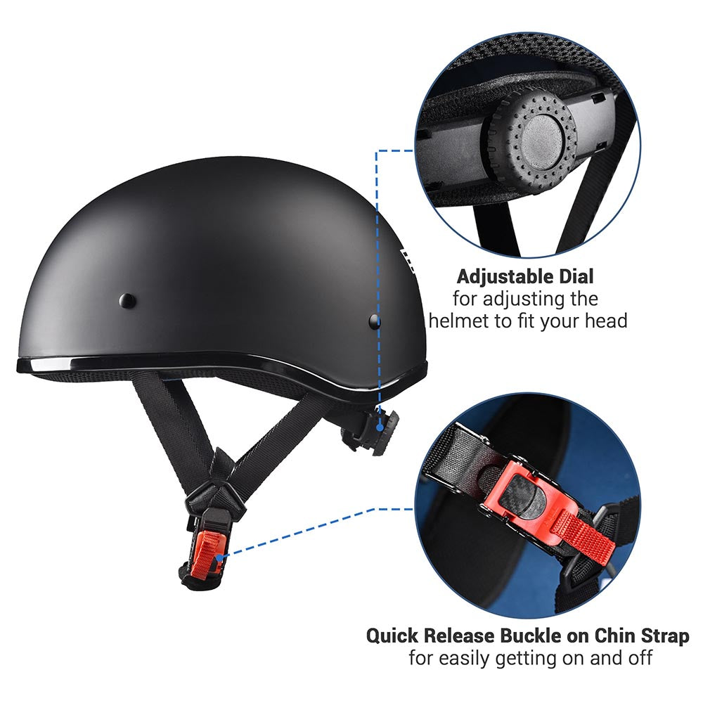 affordable motorcycle 1 2 helmets dot xxxl TheLAShop Helmet RUN-C Half Helmet DOT Matt Black S M L XL