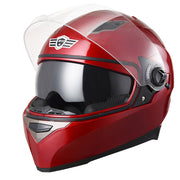 TheLAShop Full Face Helmet DOT Dual Visor RUN-F Red Image