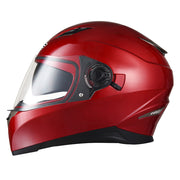 TheLAShop Full Face Helmet DOT Dual Visor RUN-F Red Image