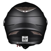 TheLAShop DOT Full Face Motorcycle Helmet Dual Visor ABS Shell Matte Black, XL(61-62cm) Image