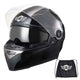 TheLAShop DOT Full Face Motorcycle Helmet Dual Visor ABS Shell Black, XL(61-62cm) Image