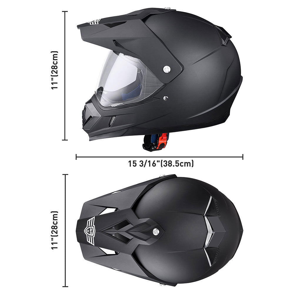TheLAShop Full Face Dirt Bike Helmet DOT Offroad MX ATV Black TheLAShop Full Face Dirt Bike Helmet DOT Offroad MX ATV Black