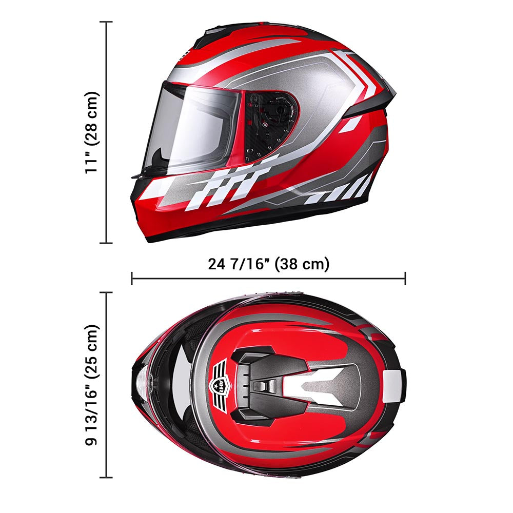 full face motorcycle helmets red TheLAShop Motorcycle Helmet RUN-F3 Full Face Helmet DOT Red