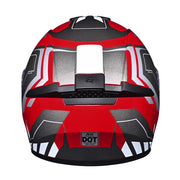 TheLAShop Motorcycle Helmet RUN-F3 Full Face Helmet DOT Red, L(59-60cm) Image