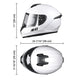 TheLAShop Motorcycle Helmet RUN-F3 Full Face Helmet DOT White Image