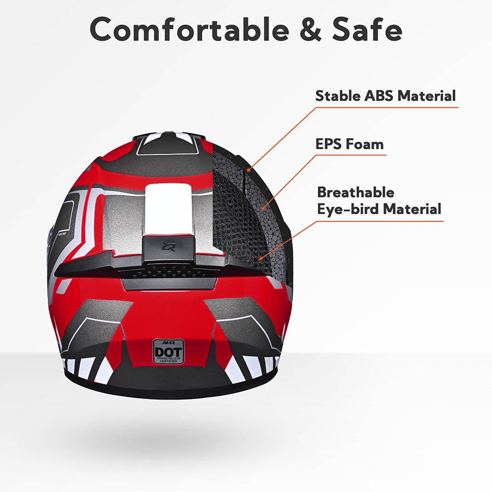 abs foam motorcycle helmet TheLAShop Motorcycle Helmet RUN-F3 Full Face Helmet DOT Red