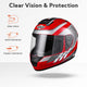 TheLAShop Motorcycle Helmet RUN-F3 Full Face Helmet DOT Red Image