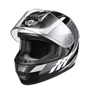 TheLAShop Motorcycle Helmet RUN-F3 Full Face Helmet DOT Black Gray, XXL(63-64cm) Image