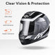 TheLAShop Motorcycle Helmet RUN-F3 Full Face Helmet DOT Black Gray Image