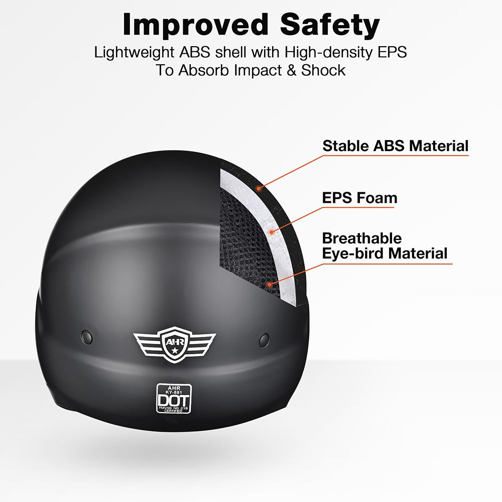TheLAShop Helmet RUN-O6 Open Face Helmet with Visor DOT TheLAShop Helmet RUN-O6 Open Face Helmet with Visor DOT