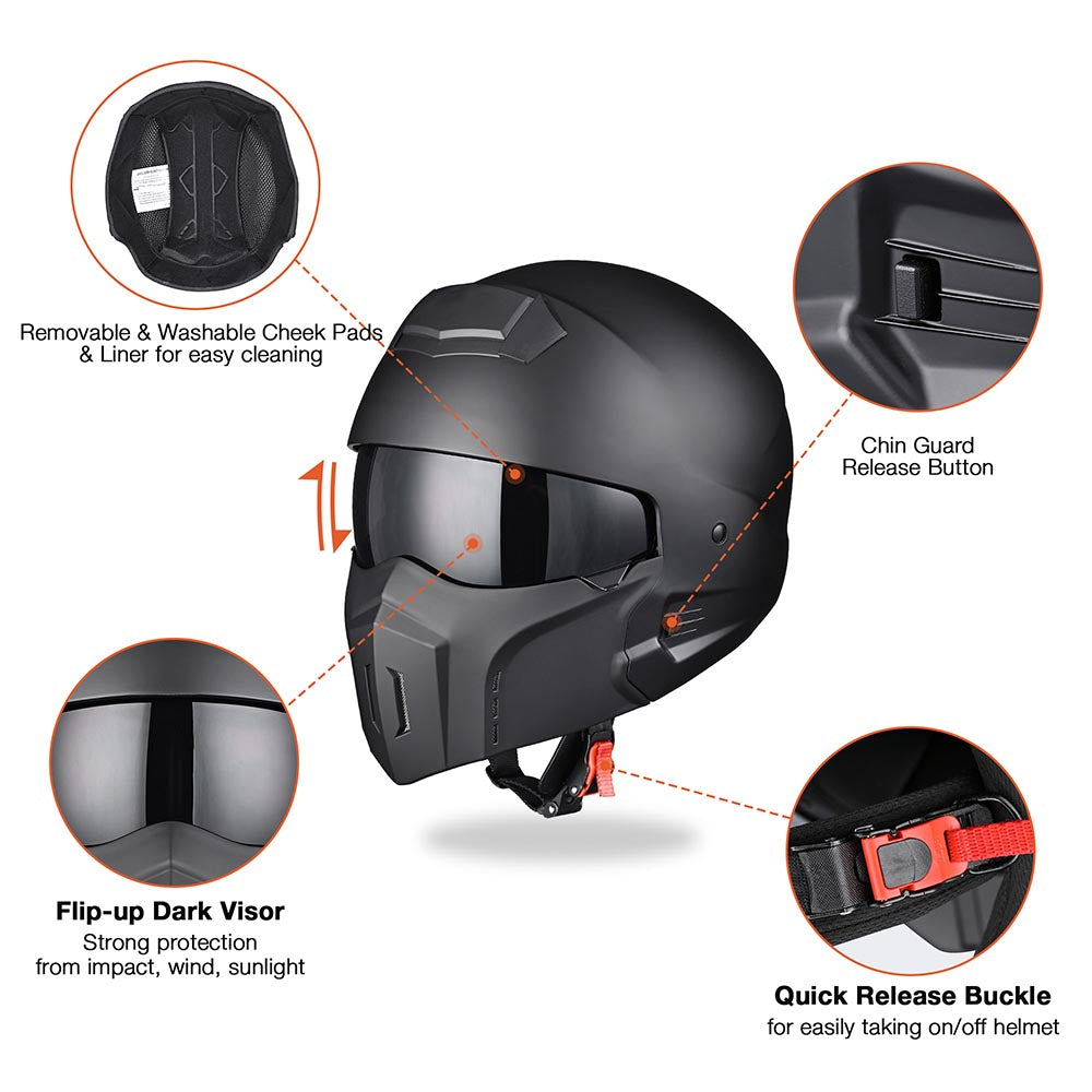 glx copter style open face motorcycle helmet TheLAShop Helmet RUN-O6 Open Face Helmet with Visor DOT