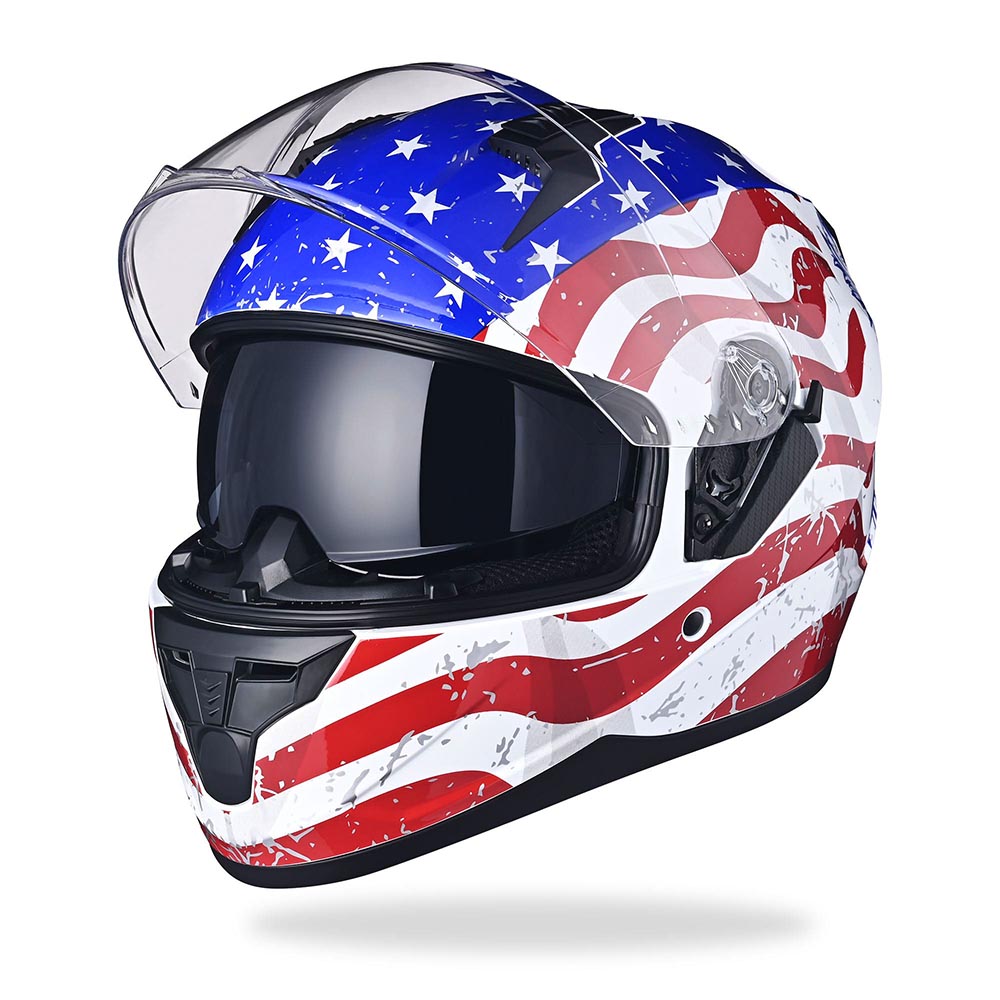 TheLAShop Helmet RUN-F Full Face Helmet Dual Visor DOT Eagle TheLAShop Helmet RUN-F Full Face Helmet Dual Visor DOT Eagle