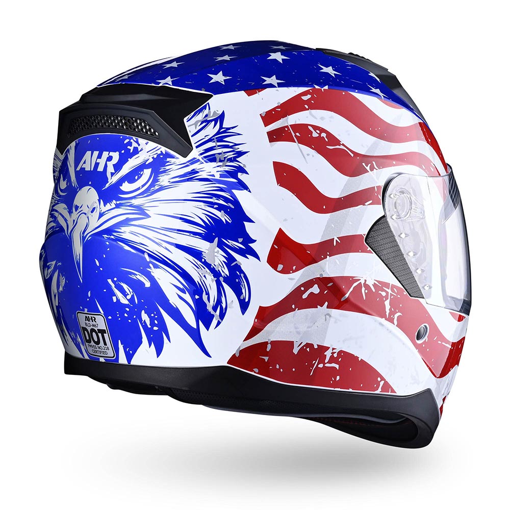 eagle motorcycle helmet full face TheLAShop Helmet RUN-F Full Face Helmet Dual Visor DOT Eagle