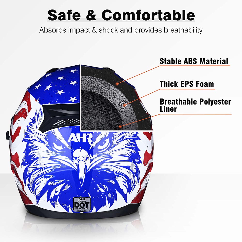 TheLAShop Helmet RUN-F Full Face Helmet Dual Visor DOT Eagle TheLAShop Helmet RUN-F Full Face Helmet Dual Visor DOT Eagle