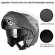 TheLAShop Bluetooth Motorcycle Helmet Black DOT Full Face Image