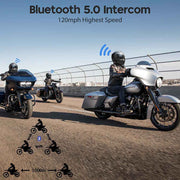 TheLAShop Bluetooth Motorcycle Helmet Black DOT Full Face Image