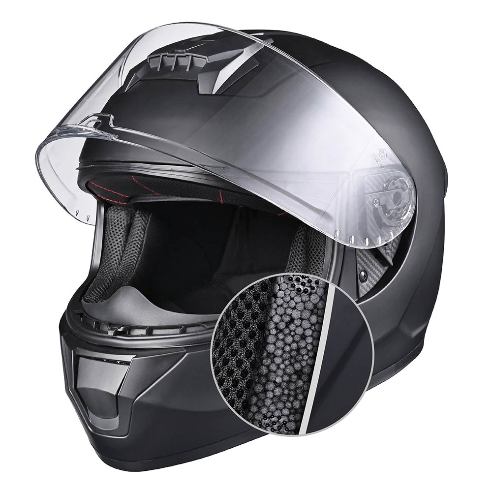 Bluetooth motorcycle helmet matte black dot full face hot sale m