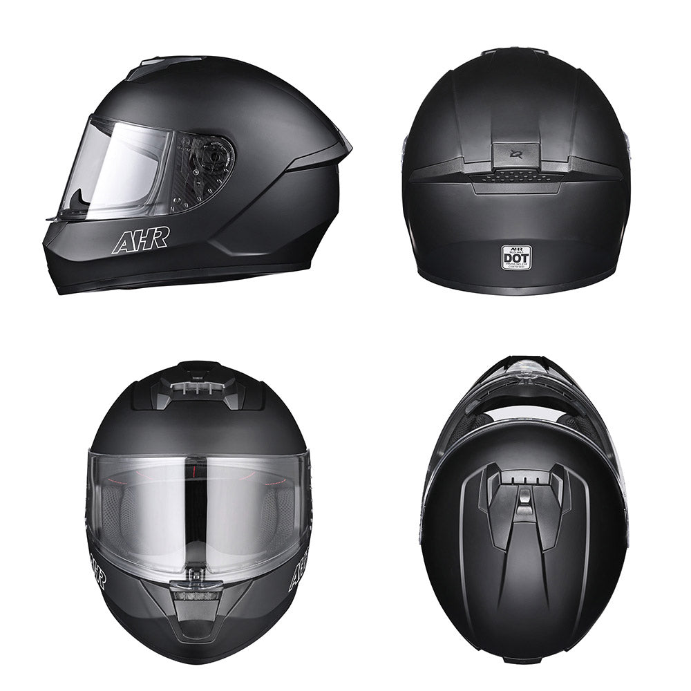 TheLAShop Bluetooth Motorcycle Helmet Matte Black DOT Full Face –
