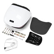TheLAShop Motorcycle Trunk with Backrest Scooter Top Case Gloss White, 33L(Backrest) Image