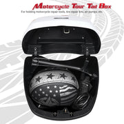 TheLAShop Motorcycle Trunk with Backrest Scooter Top Case Gloss White Image