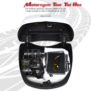 TheLAShop Motorcycle Trunk with Backrest Scooter Top Case Gloss White Image