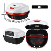 TheLAShop Motorcycle Trunk with Backrest Scooter Top Case Gloss White Image