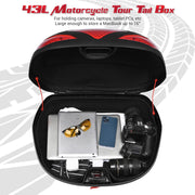 TheLAShop Motorcycle Trunk with Light Quick Release Scooter Top Box Image