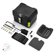 TheLAShop Rectangular Motorcycle Trunk with Backrest Scooter Top Case, 36L Image