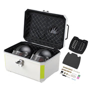 TheLAShop Rectangular Motorcycle Trunk with Backrest Scooter Top Case White Image