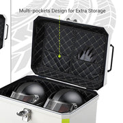 TheLAShop Rectangular Motorcycle Trunk with Backrest Scooter Top Case White Image