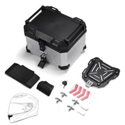 TheLAShop Rectangular Motorcycle Trunk with Backrest Scooter Top Case, 45L Silver(Backrest & Quick Release) Image