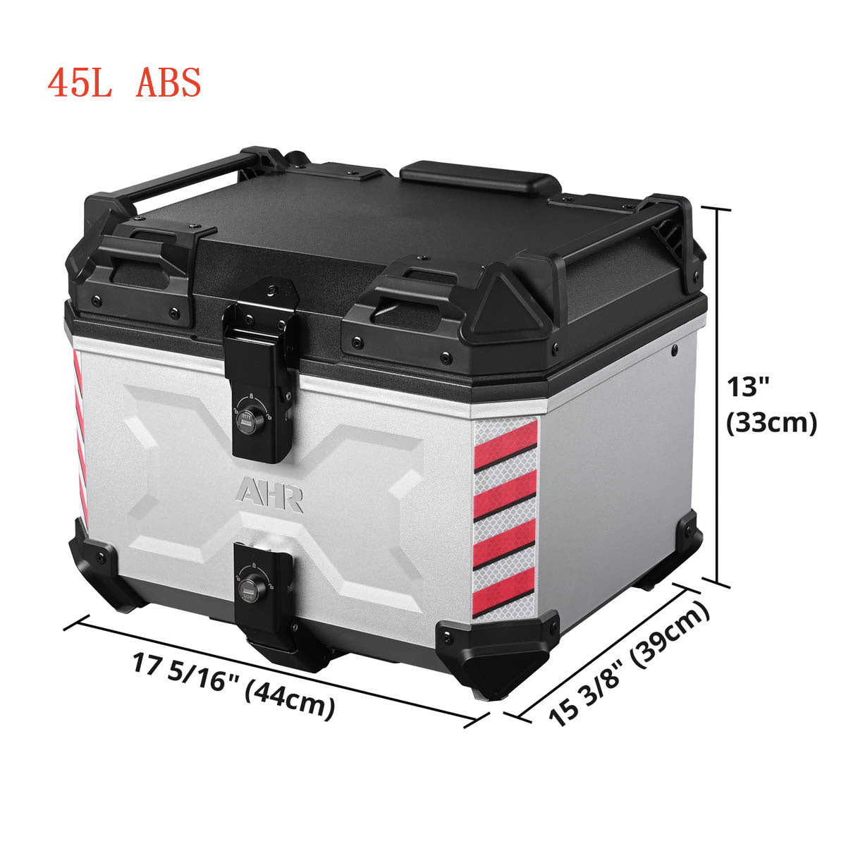 TheLAShop Rectangular Motorcycle Trunk with Backrest Scooter Top Case