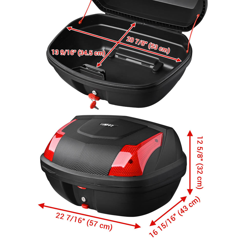 best 2 helmet universal trunk motorcycle TheLAShop Motorcycle Trunk Scooter Top Case Quick Release Black