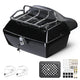 TheLAShop Motorcycle Trunk with Backrest Scooter Top Case Gloss Black, 48L(w/ Backrest & Rack) Image