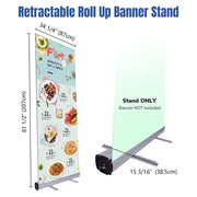 TheLAShop 33" x 79" Economy Rollup Retractable Banner Stand Image