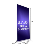 TheLAShop 40x79 Deluxe Retractable Banner Stand Rollup Display Banner Image