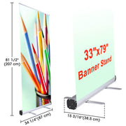TheLAShop 33x79 Rollup Retractable Banner Stands 10ct/pk Image
